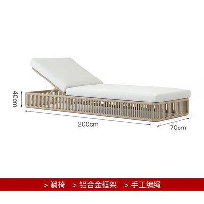 Outdoor rattan sofa, courtyard terrace, balcony, hotel terrace, homestay, garden, leisure rope sofa, coffee table combination