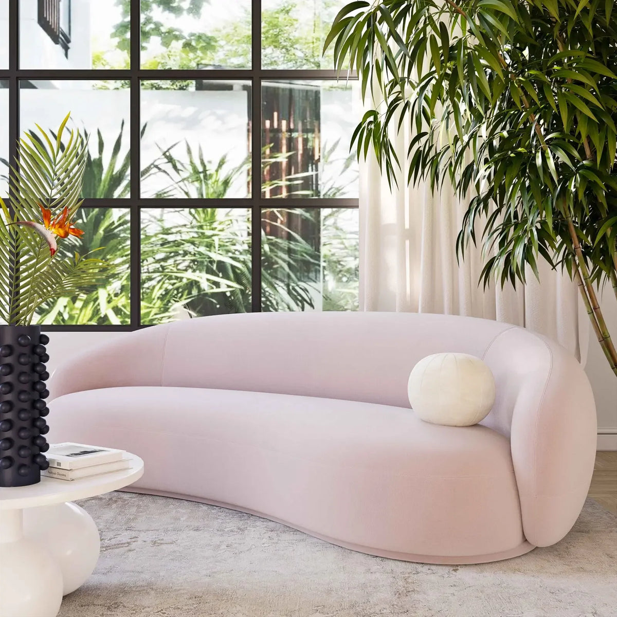 For Modern Velvet Round Arm Curved Sofa Large Couch Lounge Sofa for Home Hotel Furniture