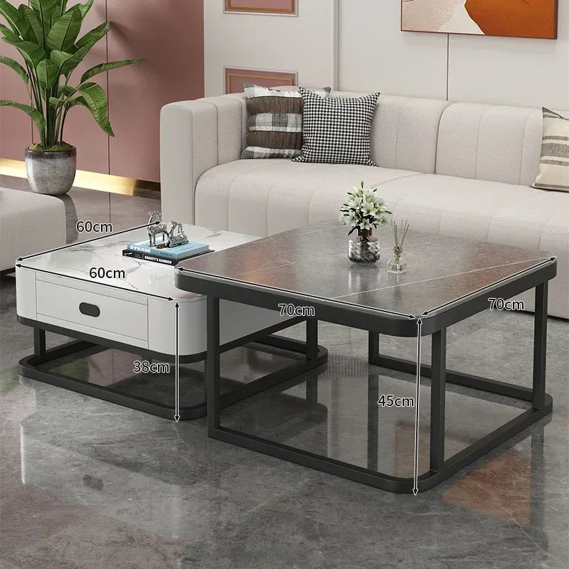 Glass Luxury Coffee Tables Bedside Centre Center Coffee Tables Gold Combination Nordic Basse De Salon Living Room Furniture