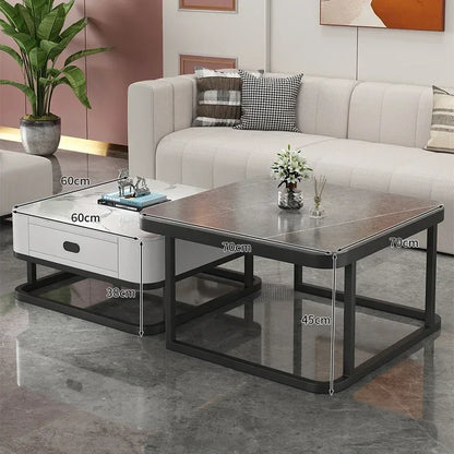 Glass Luxury Coffee Tables Bedside Centre Center Coffee Tables Gold Combination Nordic Basse De Salon Living Room Furniture