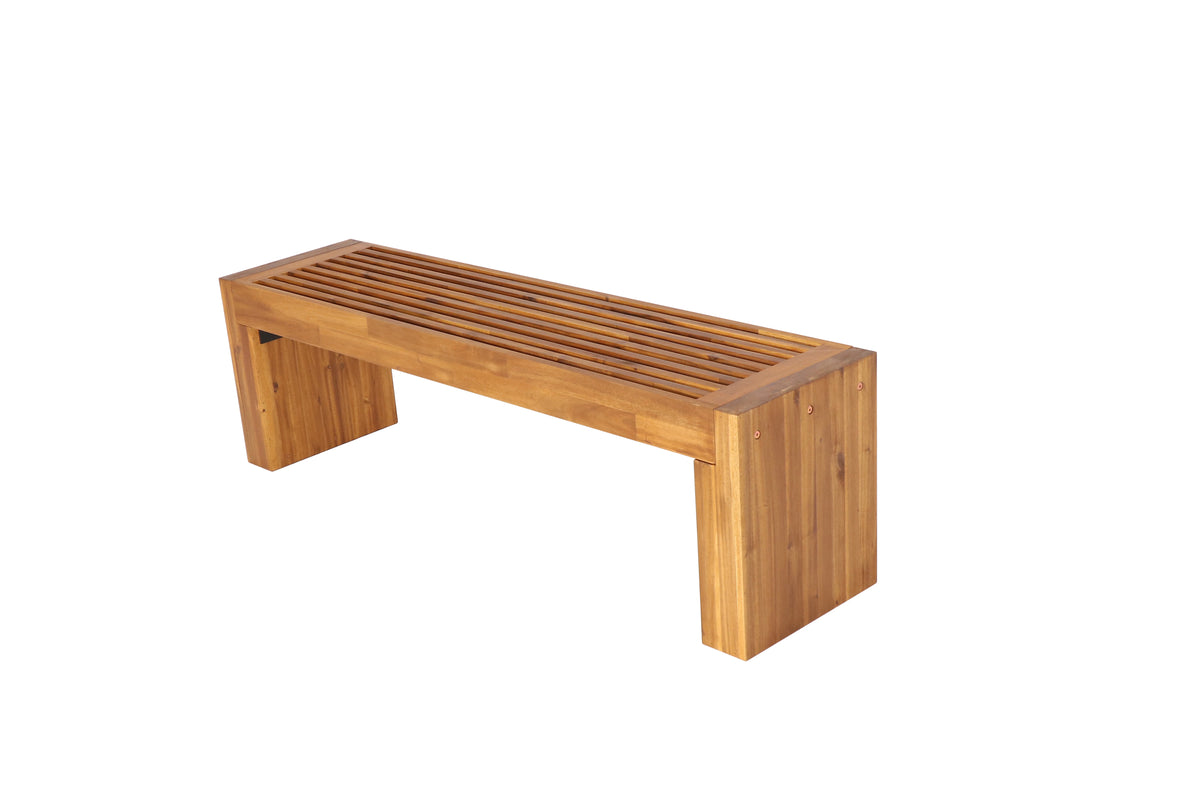 Banc Long d'extérieur en bois marron clair, couleur naturelle, Style Patio, parc, cour publique, mobilier d'extérieur