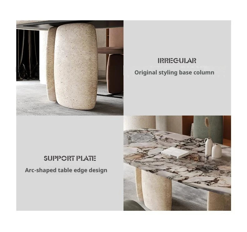 Italian Minimalist Marble Dining Table, Nordic Designer Modern Kitchen Table for Home, Customizable, Safe,, Artful Style