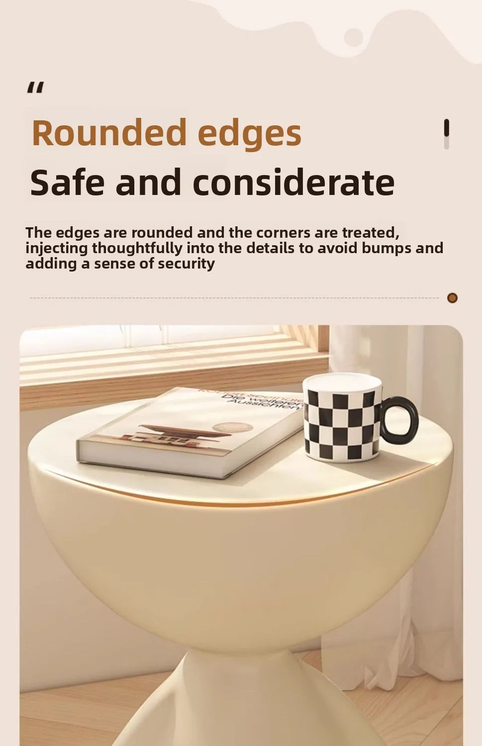 Modern Side Table - Multifunctional Corner End Table, Small Coffee Table for Living Room/Bedroom, Unique Design Nightstand