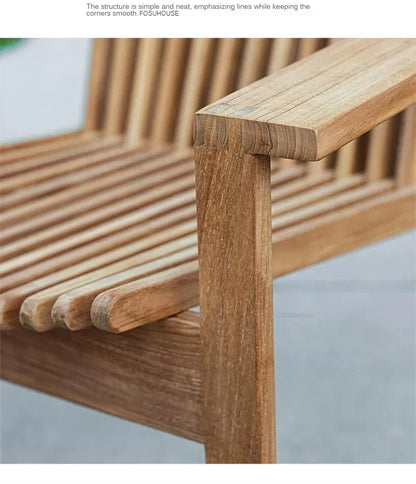 Solid Wood Sofa Set Luxury Teak Outdoor Sofas Designer Creative Open-air Patio Lounge Chair