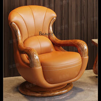 ld25 Modern new Chinese ebony top layer cowhide European simplicity Italian minimalism