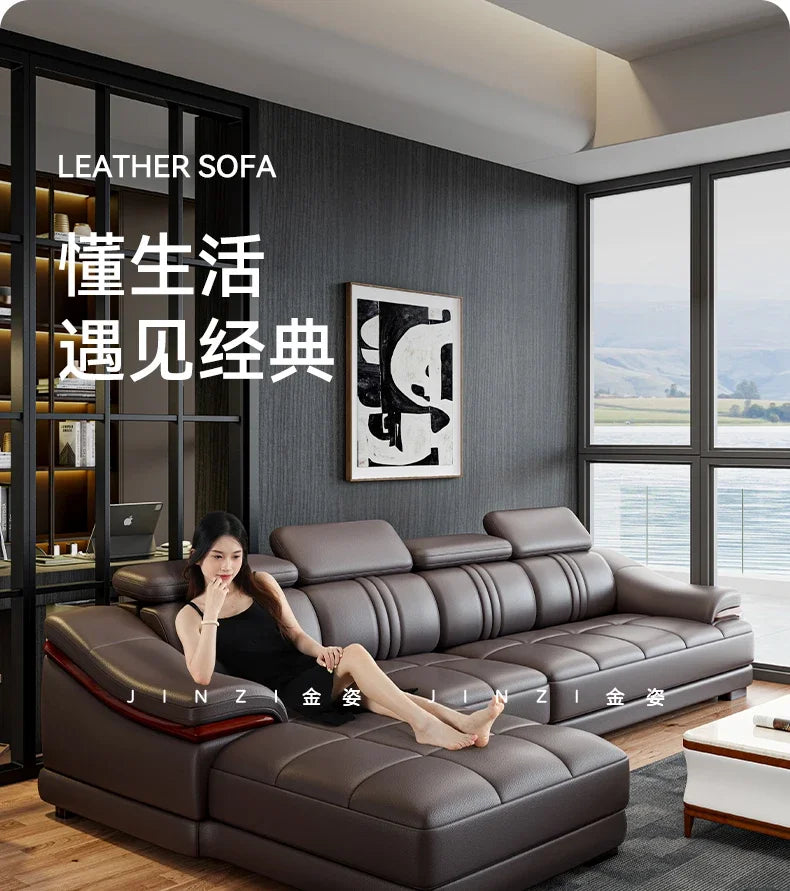 Floor Designer Living Room Sofas Couch Leather Nordic Minimalist Sofas Relaxing Room Decor Sillon Cama Lounge Suite Furniture