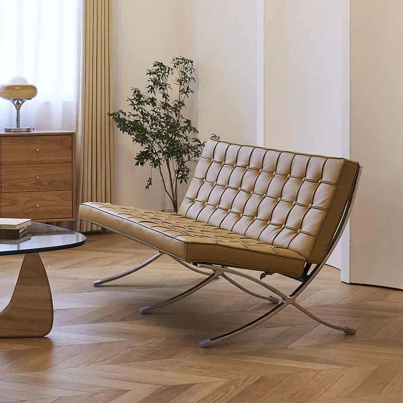 That chair designer retro leather modern simple Barcelona living room casual single sofa chair