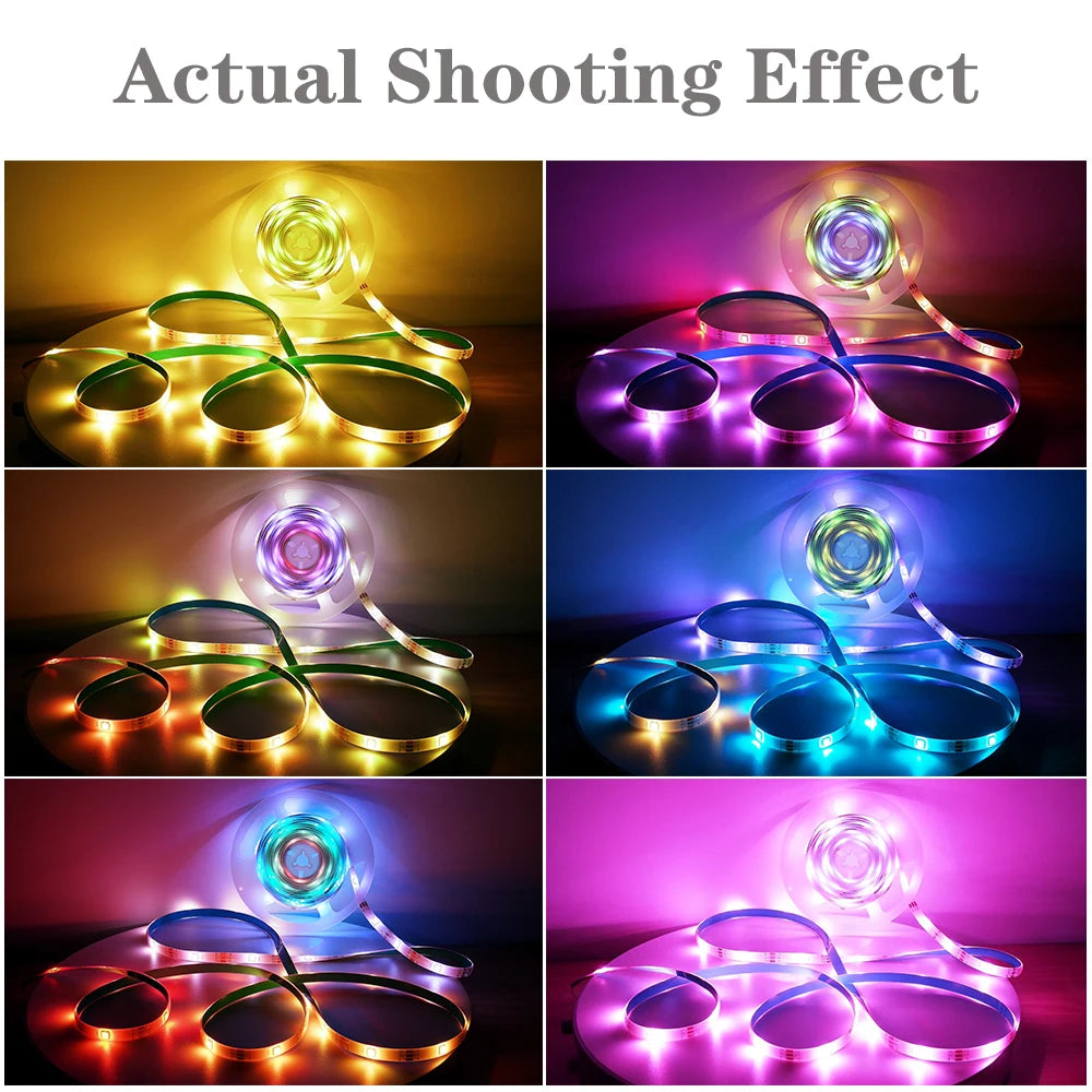 LED Strip Lights RGBIC 5050 LED Strips Commercial Grade Waterproofing App Control Tape Light For Bedroom Room Kitchen Bar