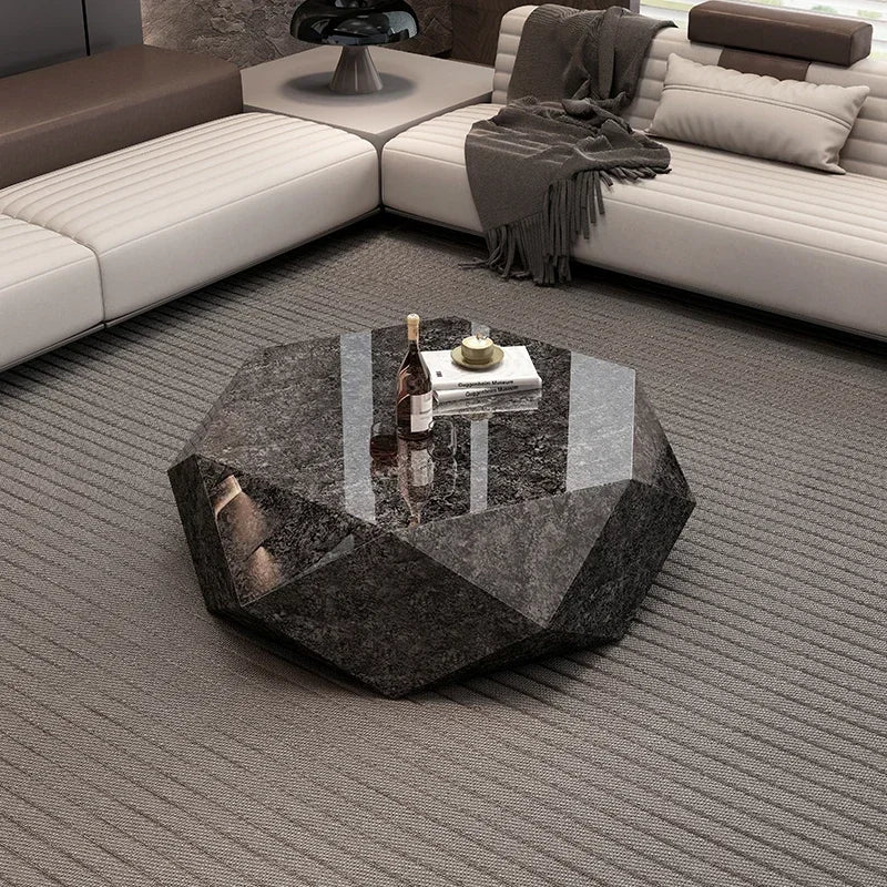 Y Minimalist Luxury Stone Rock Plate Diamond Modern Minimalist High Sense Small Apartment Shaped Coffee Table Living Room Home
