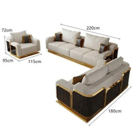 Modern Luxury Leather with Wooden Sofa Set, Fashion 2/3/4 Seater Sofa, Leather Couch for Living Room Accept Customzied Color