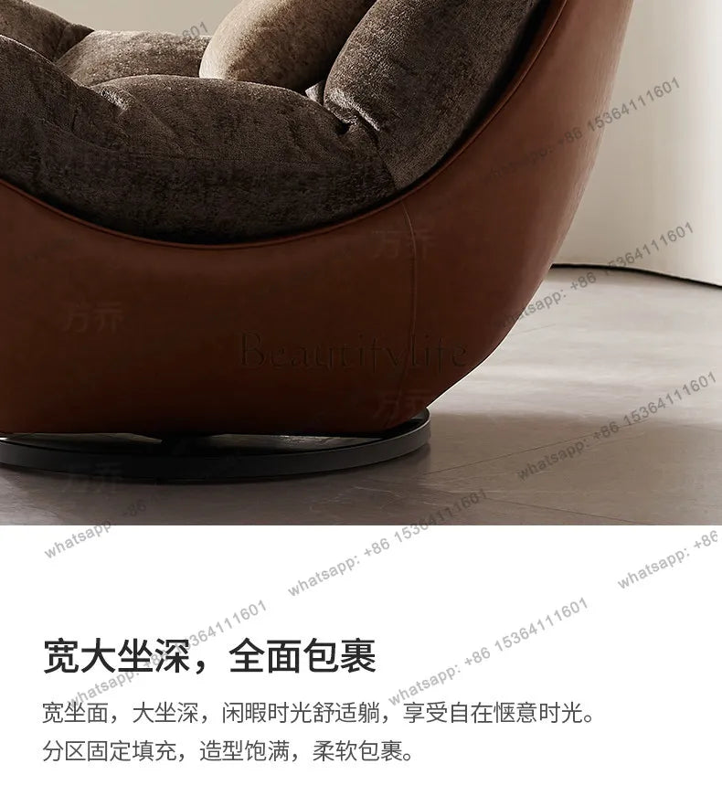 Italian minimalist lazy sofa chair modern simple living room bedroom home balcony swivel chair