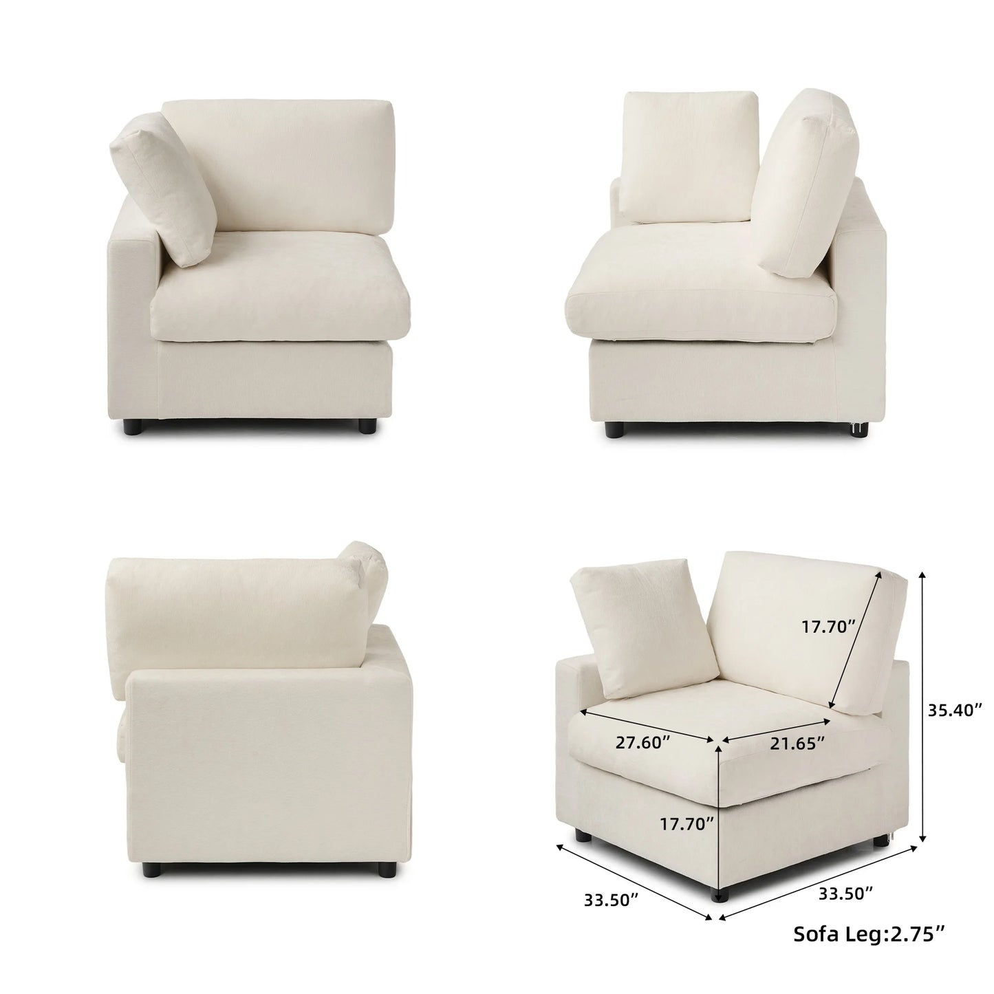 134'' U Shape Sectional Couches for Living Room Modular Sofas with Chaise Ottomans Cloud Sectional Couch, Sofa Covers Washable