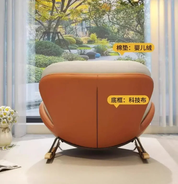 Cozy Snail Wooden Rocking Chair for Balcony and Living Room Lazy Large Rocking Sofa Chair for Leisure Time in Living Room