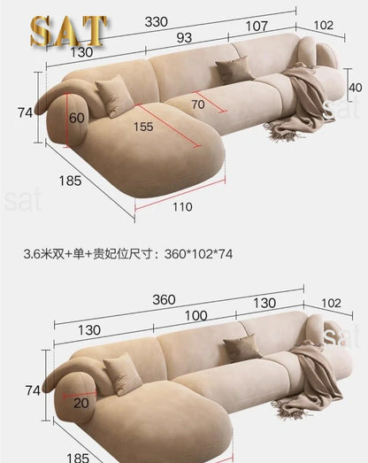New Style Sofa Modern Simple Nordic Fabric Corner Small Apartment Living Room French Sofa