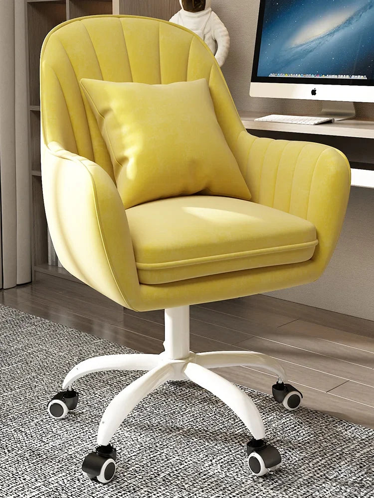 Cute Desk Chair For Girls Pink Ergonomic Computer Swivel Chair Adjustable Height Plush Padded Study Chair Bedroom Dorm Office
