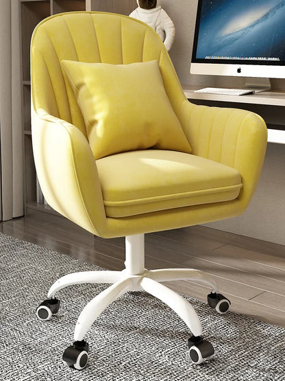 Cute Desk Chair For Girls Pink Ergonomic Computer Swivel Chair Adjustable Height Plush Padded Study Chair Bedroom Dorm Office