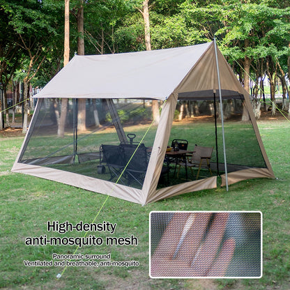 210D Outdoor 6-10p family camping anti-mosquito large canopy Portable folding tent sun protection waterproof beach park pergola