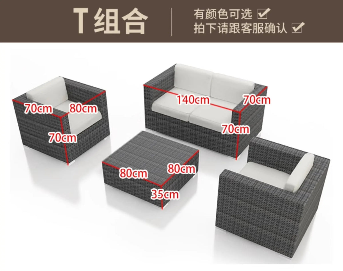 Outdoor Rattan Garden Furniture Sets Sofa Modern Luxury Metal Garden Furniture Sets Storage Table Conjunto Trendy Furniture