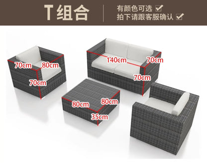Outdoor Rattan Garden Furniture Sets Sofa Modern Luxury Metal Garden Furniture Sets Storage Table Conjunto Trendy Furniture