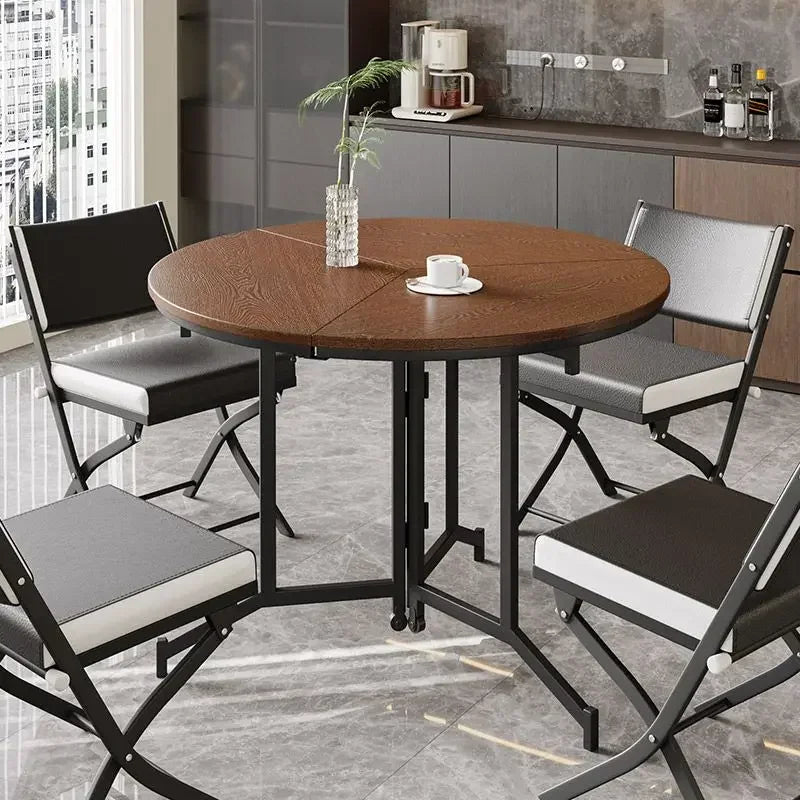 Solid wood foldable dining table