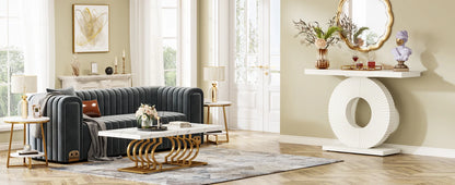 Tribesigns Modern Console Table with Geometric Base, 40 inch Wood Entryway Table Sofa Table Narrow Long Table