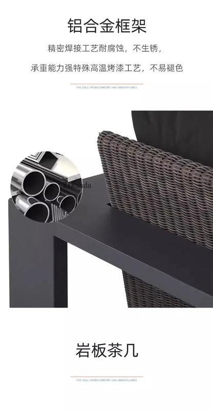 Aluminum alloy outdoor sofa open-air balcony villa courtyard coffee table combination furniture