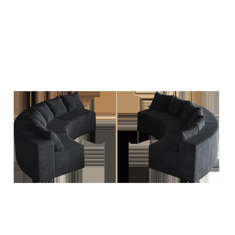 Curved Modular Sectional Foam Sofa with 12 Pillows, Semi-Circular Design for Living Room, Bedroom, Office, Leisure, Nap,