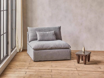 North American wabi style Japanese style white cream linen cotton and linen designer living room B & B straight