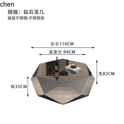 CZ Modern Minimalist Stainless Steel Diamond Coffee Table Simple Furniture Supplies