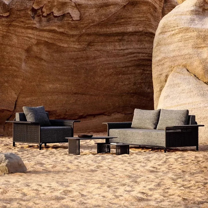 Outdoor Sofa Rattan Courtyard Garden Waterproof and Sunscreen Villa Sofa Simple Combination Rattan Furniture