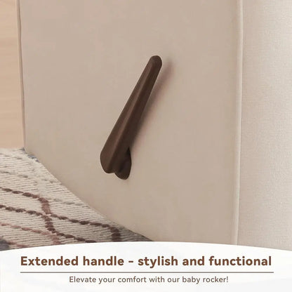 Swivel Recliner Chair with Lumbar Support, Nursery Rocking Chair for Bedroom, Upholstered Armchair with Pillows and Footrest for