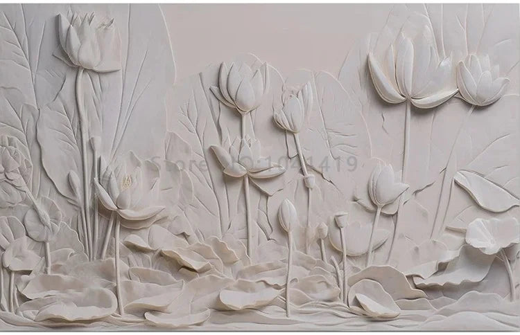 Custom Photo Wallpaper Modern Simple Art Lotus Flower Murals Living Room Bedroom TV Backdrop Wall Decor Luxury 3D Wall Papers