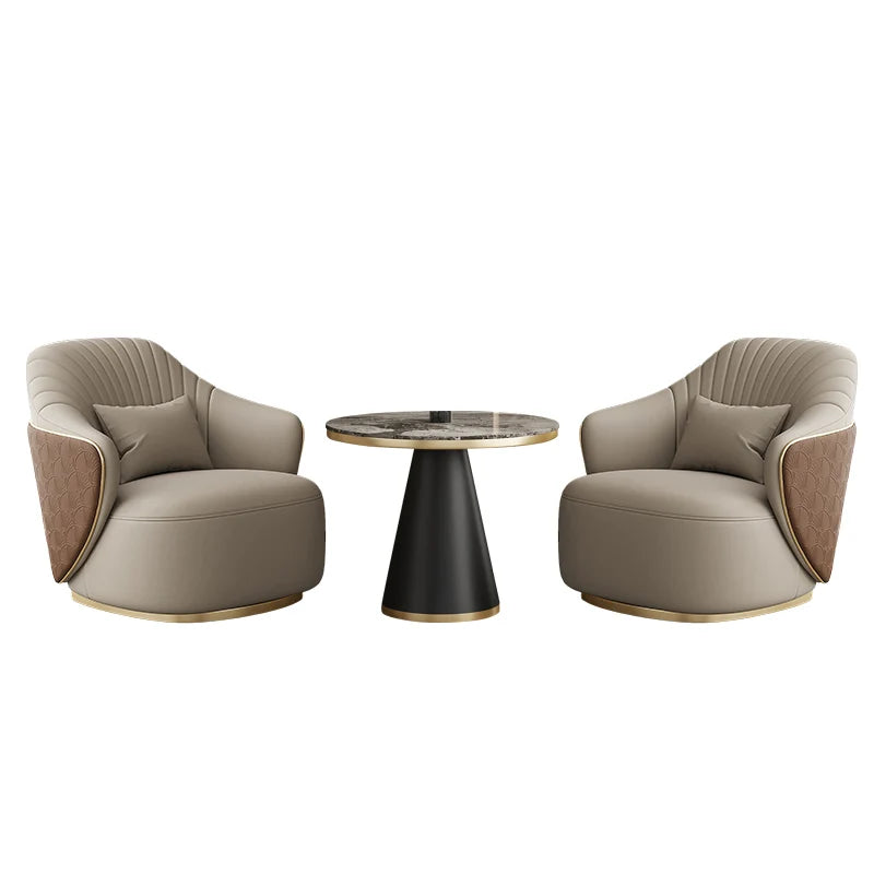 Modern light luxury single sofa chair home balcony negotiation reception table and chair combination designer office area leisur