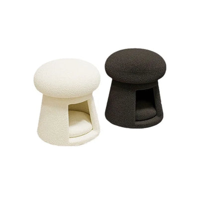Creative Cat Nest Shoe Changing Stool Household Cream Style Mushroom Low Stool Entrance Entrance Storage Stool Multi-functional