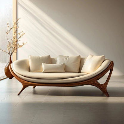 Washable White Nordic Sofa Wood Adults Reclining Lounge Double Chaise Couch Living Room Bedroom Lazy Divano Letto Furniture