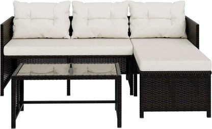 Vongrasig 3 Piece Patio Furniture Sets, All-Weather Wicker Outdoor Sofa Couch Sectional Set, Small Conversation Set for Patio, G