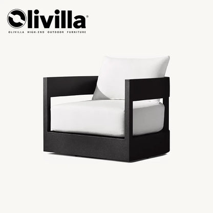 Modern Aluminum Alloy Lounge Sofa for Guesthouse Courtyard Villa Hotel Sunroom Open-air Furniture Set Garden Outdoor Sofa Couch