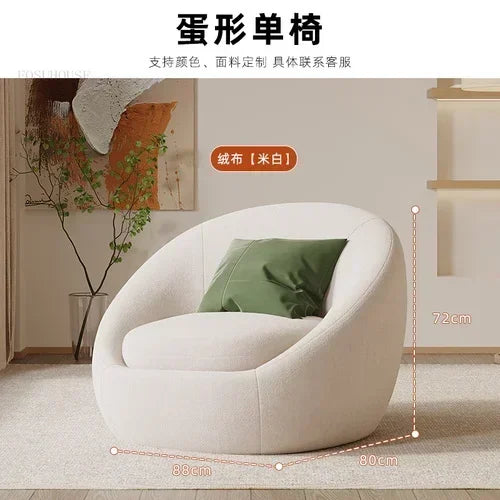 Simple Fabric Living Room Chairs Minimalist Nordic Creative Beauty Salon Lounge Chair Table Home Single Lazy Sofa Backrest Chair