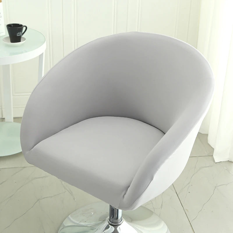 Semi-Circular Chair Cover Elastic Dining Chairs Slipcovers Accent Curved Chairs Dustproof Covers Armchair Seat Case Home Decor