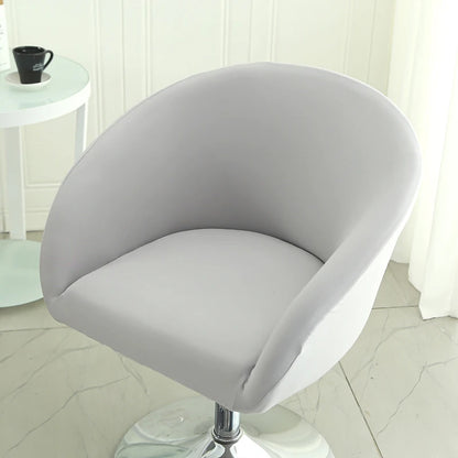 Semi-Circular Chair Cover Elastic Dining Chairs Slipcovers Accent Curved Chairs Dustproof Covers Armchair Seat Case Home Decor