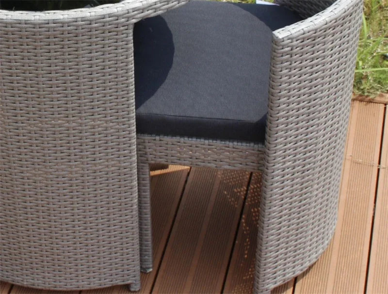 Balcony Rattan Garden Furniture Set 3-piece Patio Leisure Table and Chairs Courtyard Terrace Outdoor Round Table and Chairs T