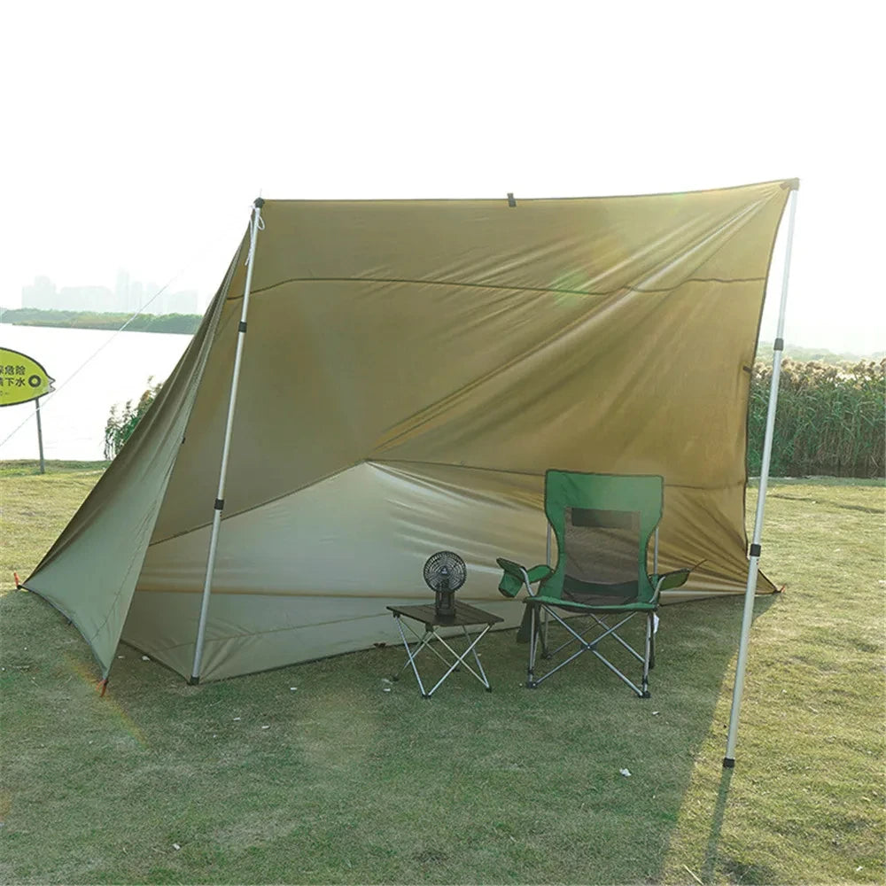 19 Hang Point Tarp Waterpoof Survival Bushcraft Sun Shelter Beach Shade Tent Outdoor Canopy Backpacking Tourist Awning 4x4 3x3m