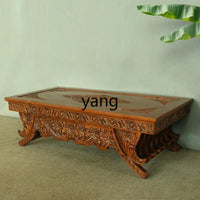 Solid wood carving flower coffee table ancient and modern log furniture old elm coffee table
