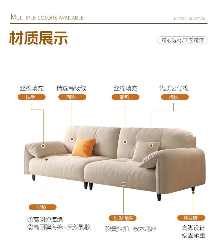 Large  Apartment Sofa Wood Lounge  Puffs Recliner Longer Sofa Modern Designer Luxury Nordic Muebles Para El Hogar Home Furniture