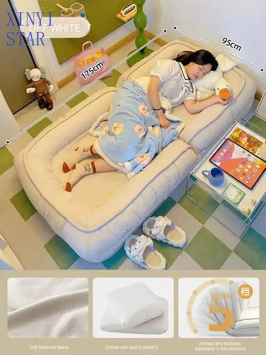 High Quality Indoor Cloth Lazy People Style Lazy Sofa Adjustable Sofa Chair Kennel Bedroom Reading Balcony Leisure Small Sofa