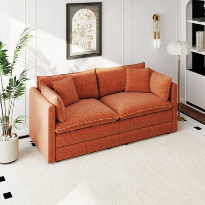77.16 Inch Deep 2-Seater Sofas Comfy Chenille,Modular Sectional Sofa Modern Convertible Loveseat Couch