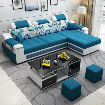 Leather sofa, simple and modern small apartment sofa, three people in the living room