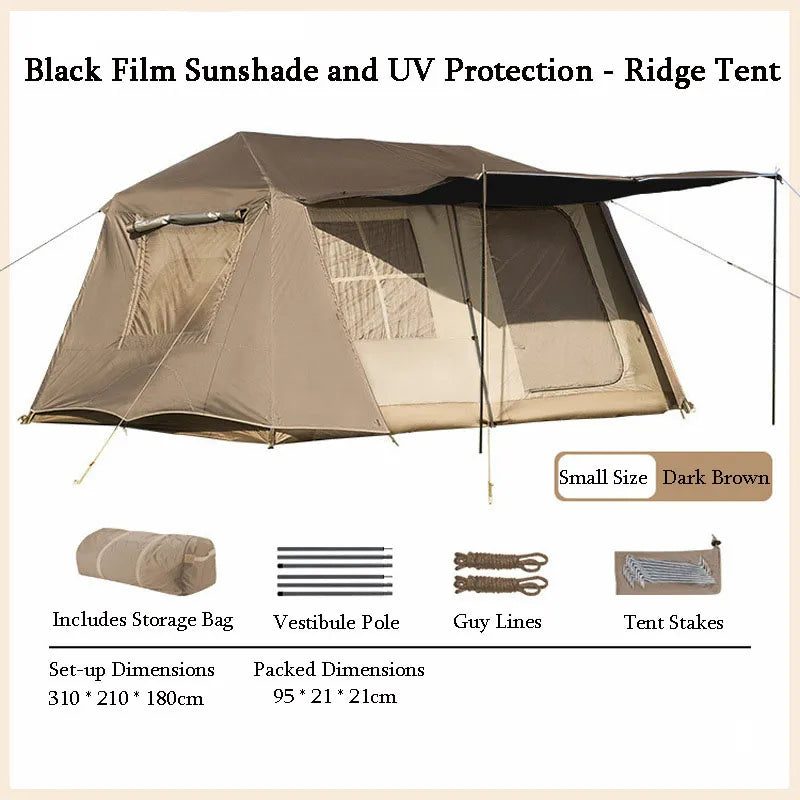 Cabin Tent 2 Room Large Family Camping Tent Automatic Quick Setup Waterproof UV Protection Outdoor 4 Season Ridge Tent