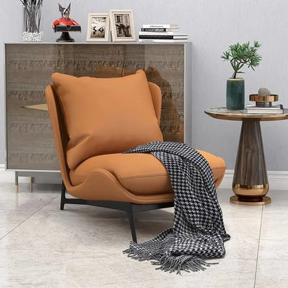 Comfortable Single Sofa Chair for Balcony or Living Room Lazy Sofa Lounge Chair for Bedroom or Reading Upholstered Accent Chair