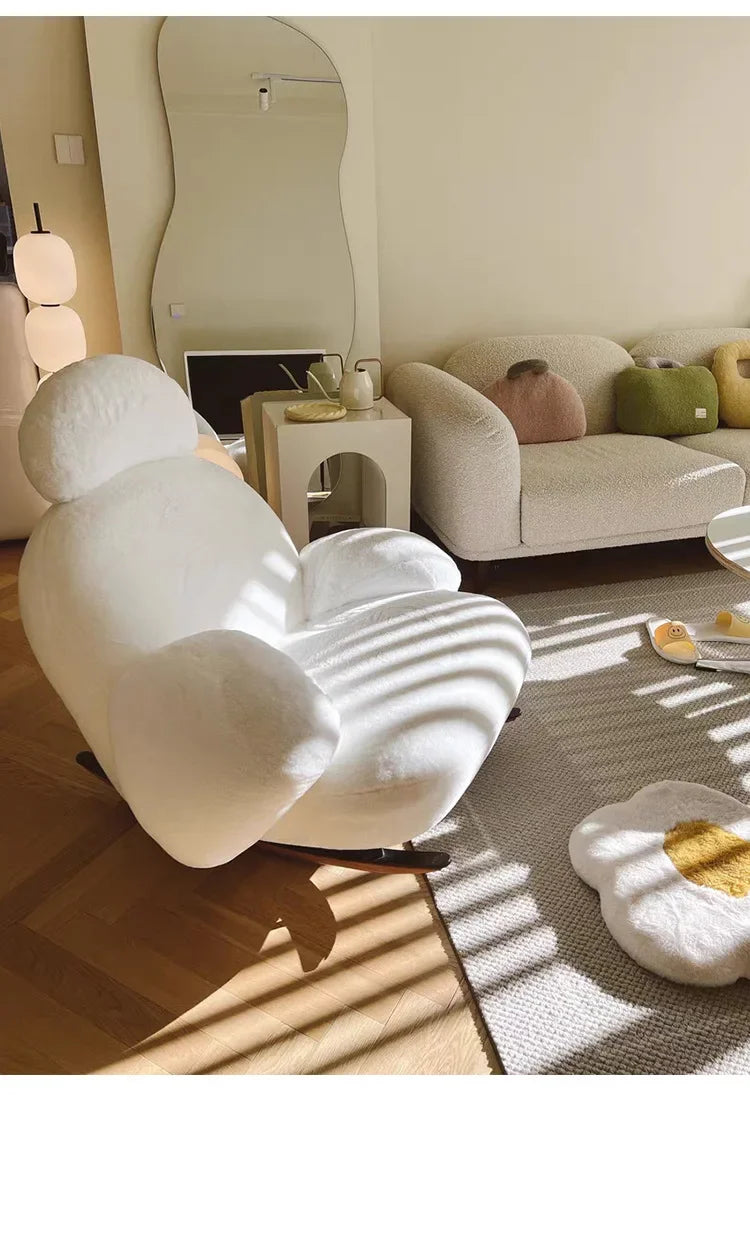Balcony Living room Bedroom Designer Internet celebrity chair Solid wood tripod recliner
